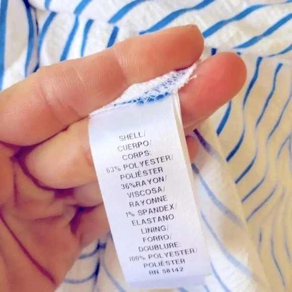 London Times Women's Tie Front Striped Halter Dress Size 8 - Picture 7 of 10